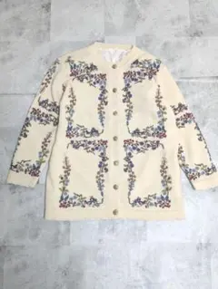 【美品】SURE LADY VINTAGE ニットカーディガン 花柄 アイボリーのサムネイル