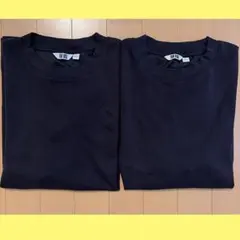 ユニクロ　エアリズム　コットンオーバーサイズTシャツ　2枚セット　ブラック　L