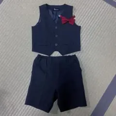 子供 フォーマル 入園式 セット ベスト ハーフパンツ 90 男の子 黒