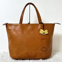 IBIZA イビザ 本革 レザー トートバッグ キャメル 虎 チャーム付 ヌメ革