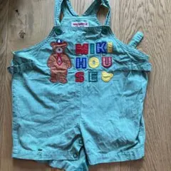 【穴あり】MIKI HOUSE クマ刺繍ロンパース 80