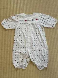 ベビー服 ハート模様 ツーウェイ・ドレスオール 50〜70cmまで対応