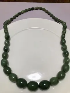翡翠風オーバルビーズネックレス
