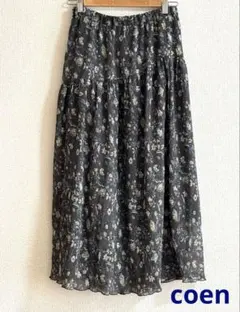 美品⭐︎coenコーエン　フラワー　ボタニカル　ロングスカートのサムネイル