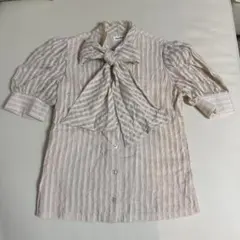 Treat Yourself ストライプリボンシャツ 半袖