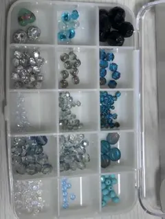 ビーズセット 多種類 透明 青 緑 黒 ガラス チェコ