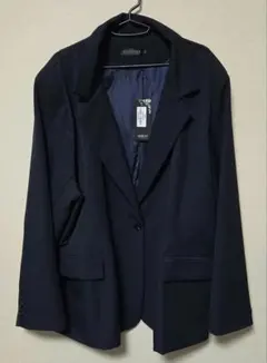 HOMEYEE ネイビー シングルボタンジャケット 5XL