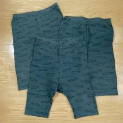 ユニクロ 7分丈レギンス パンツ 80 3枚セット わに