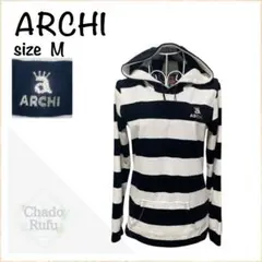 【ARCHI】アーキ フード付き ニット ボーダー トップス キラキラ ポケット