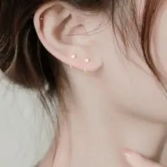 ピアス 18K 高品質 フープ 一粒 華奢 繊細