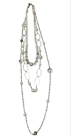 多層パールクリスタルネックレス