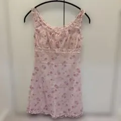 花柄レースキャミソール ピンク系