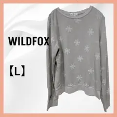 WILDFOX 結晶柄　長袖 Tシャツ Lサイズ グレーのサムネイル