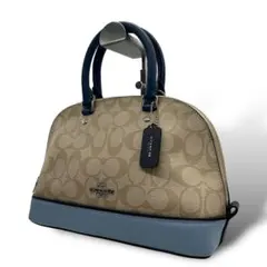 美品　コーチ　F57493　ミニドーム型　ハンドバッグ　ブルー　s86