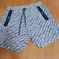 極美品✨️PGG ゴルフパンツ メッシュストレッチ サイドロゴ ネイビー