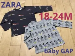 【2枚セット】18-24M ミッキー &車柄 ロンT