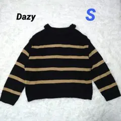 Dazy デイジー オフショルダー バイカラーニット ボーダー柄 S