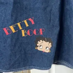 レトロ‼︎ベティちゃんのジャンパースカート　ロング　デニム　ビンテージ　古着　L