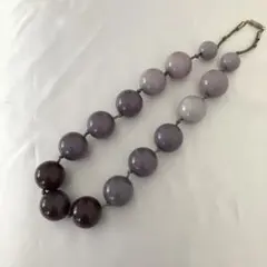 パープル大粒ビーズネックレス