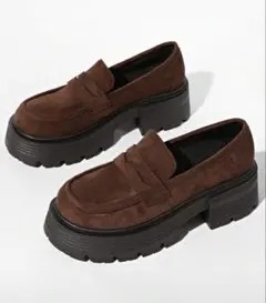 ローファースエード 厚底