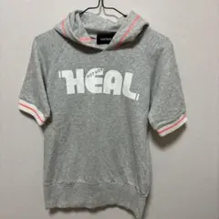 EASTBOY HEAL フード付き半袖パーカー グレーのサムネイル