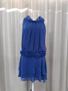 青いハイネックパーティードレス Peyton Place