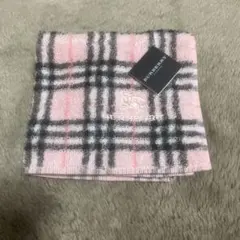 Burberry Londonチェック柄タオルハンカチ ピンク