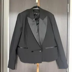 ZARA ウール混合ダブルブレストテーラードジャケット ブラック
