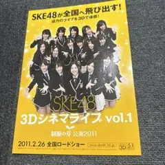 SKE48 3Dシネマライブ vol.1 制服の芽 パンフレット - メルカリ