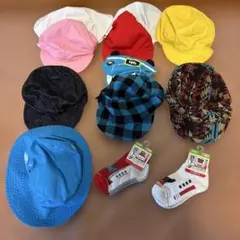 子供用帽子 5点 ＆ 鉄下 靴下 2点 セット　　こども　ぼうし　ボウシ