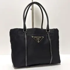PRADA ミニトートバッグ 三角プレート ブラック レザー 肩掛け m880