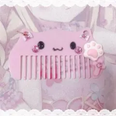 ♡【現品】地雷系　量産型　コーム　ヘアブラシ　猫　萌え　リボン　ハンドメイド♡のサムネイル