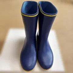 【23cm】ASAHI キッズ レインブーツ 長靴 ネイビー イエローのサムネイル