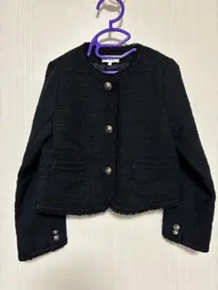 ユナイテッドアローズ　キッズ　ツイードジャケット　黒色のサムネイル