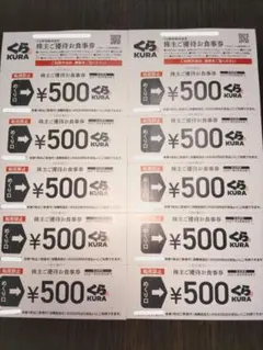 くら寿司 株主優待お食事券 5000円分のサムネイル