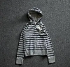 Abercrombie & Fitch ボーダー ジップパーカー y2k 加工