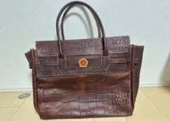 定価7万】アインソフ Ain Soph 本革 クロコ型押し 大容量トートバッグ 