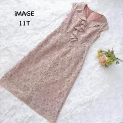 【イマージュ】Lサイズ　花柄レース　ノースリーブワンピース　ジップ　ガーリー