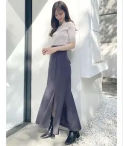 MERCURYDUO バックレースアップストレッチマーメイドスカート