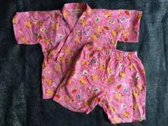 女の子 甚平 90 金魚柄　ピンク