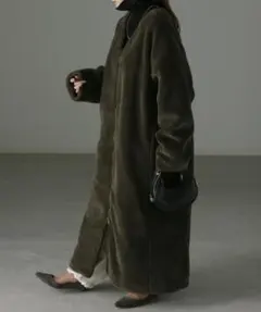 最終お値下げ早い者勝ち★HUG.U◆新品タグ付き◆ボアロングコートL