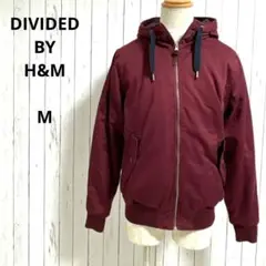 H＆М☆ブルゾン　フード　ジャンパー　フロントジップ　М　秋・冬　メンズ　赤系