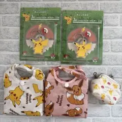 ポケモン ピカチュウ イーブイ のエコバッグとキーホルダー 、がま口セット