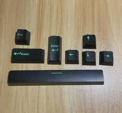 チェリープロファイル PBT キーキャップ 8個セット MX対応 / 黒(緑)のサムネイル