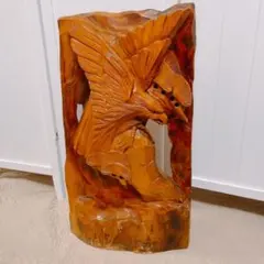 瘤木彫刻の衝立 木製彫刻入り衝立 パーテーション