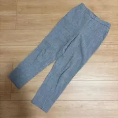 GU グレー ストレートパンツ ゴムウエスト