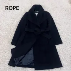ロペ　サイズ36 ウールカシミヤ　女優襟コート　ベルト　黒2way
