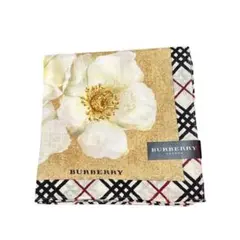 新品未使用　バーバリーBURBERRY ハンカチ 花柄　ベージュ　ノバチェック