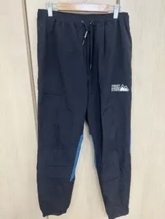 FIRST DOWN 黒/青 切り替えナイロンパンツ