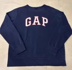 GAP ネイビー ロゴ トレーナー　L